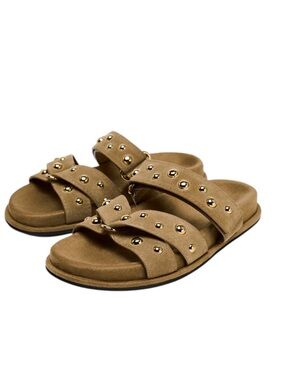 ZARA NWT Suede Studded Slides/Flats  in Sz 6.5